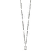 Sterling Silver RH-plated Miraculous Medal Link 16in With 2in ext. Necklace